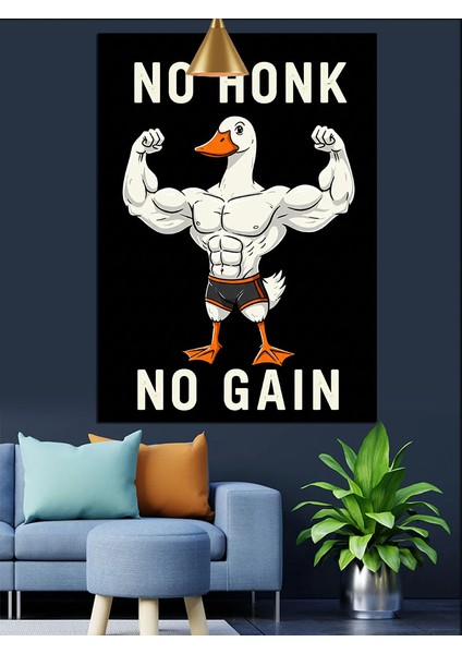 Gym Fitness Temalı Kaslı Ördek Dekoratif Kanvas - Mdf Ahşap Tablo fırsatları