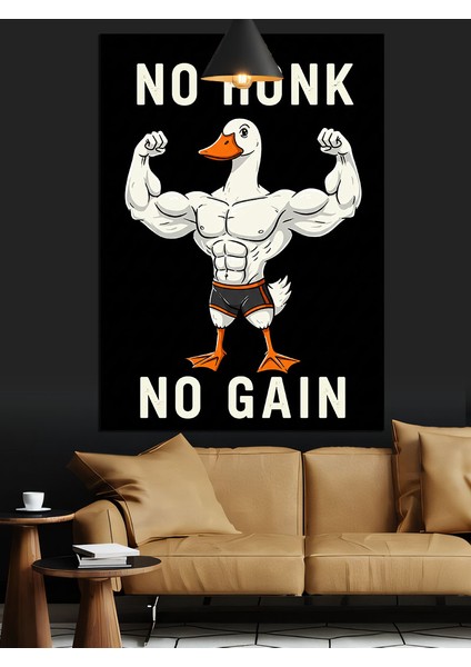Gym Fitness Temalı Kaslı Ördek Dekoratif Kanvas - Mdf Ahşap Tablo indirimleri
