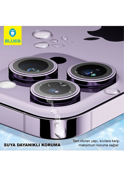 Sapphire iPhone 17 Pro Max Uyumlu 9 Mohs %99.99 Orijinal Safir Blue Titanium Kamera Lens Koruyucu