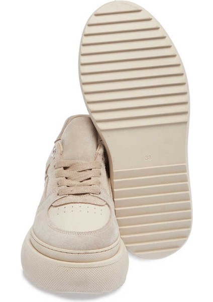 Bej Hakiki Deri Kadın Sneaker - K23S1AY66914-D6P
