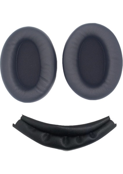 Kulak Pedleri+Sony Için Kafa Işını WH-1000XM4 Kulaklık Kulaklık Yedek Onarım Parçaları Siyah (Yurt Dışından)
