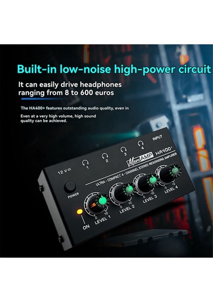 HA400+ Kulaklık Amplifikatörü 4 Kanal Mini Stereo Kulaklık Amplifikatörü Power Adaptörü ile Ultra Kompaks Ses Us Fişi (Yurt Dışından) fırsatları