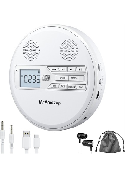 Bluetooth, Fm, Kulaklık, Tekrarlayıcı, Öğrenme Makinesi, USB Stereo Hoparlör White (Yurt Dışından)