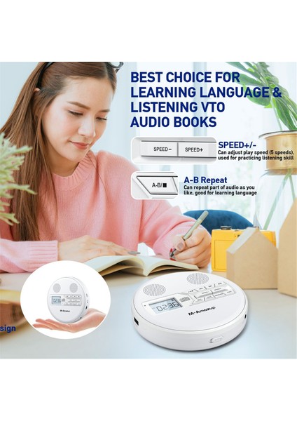 Bluetooth, Fm, Kulaklık, Tekrarlayıcı, Öğrenme Makinesi, USB Stereo Hoparlör White (Yurt Dışından) fırsatları