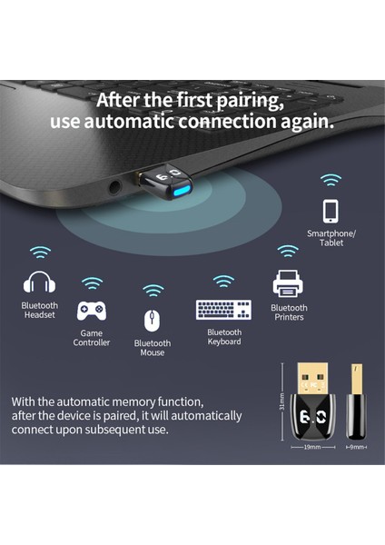 USB Bluetooth6.0 Dongle Bluetooth6.0 Bluetooth Klavye Fare Kulaklık Hoparlör Için Alıcı Verici (Yurt Dışından) fırsatları