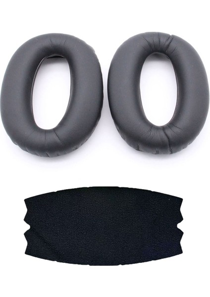 Kulak Pedleri+Sony Için Kafa Işını WH-1000XM2 Kulaklıklar Kulaklık Yedek Yumuşak Sünger Köpük Yastıklar Siyah (Yurt Dışından)