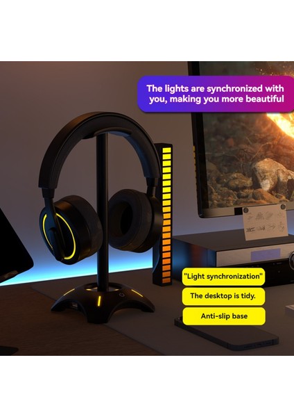 2xusb2.0 Alüminyum Alaşım Masaüstü Kulaklık Tutucusu ile Rgb Kulaklık Standı Güçlü Yatak Ev/ofis Siyahı (Yurt Dışından) fiyatları