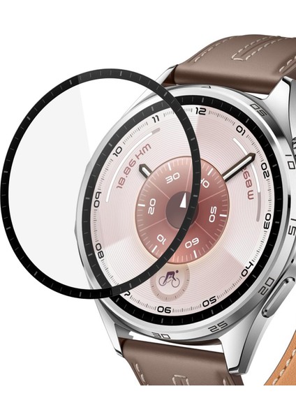 Huawei Watch Gt 6 46MM Tam Kaplayan Temperli Cam Full Ekran Koruyucu Siyah