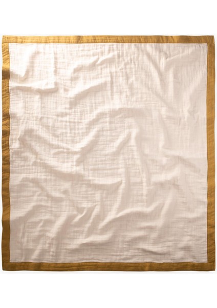 Kalın Biyeli Dört Kat Ham Battaniye 85X90 hardal