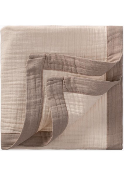 Kalın Biyeli Dört Kat Ham Battaniye 85X90 Cm vizon indirimleri