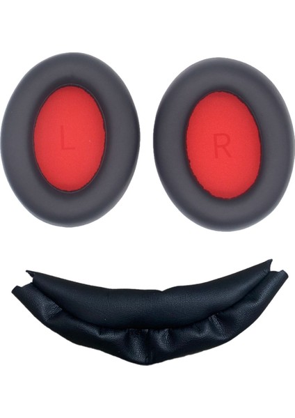 Kulak Pedleri 1 Daha Sonoflow Kulaklıklar Kulaklık Başı Kiriş Yedek Yumuşak Sünger Köpük Yastıkları Siyah ve Kırmızı (Yurt Dışından)