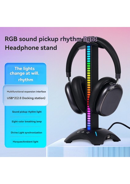Rgb Kulaklık Stand Alma Ritim Ortam Işığı 2xusb2.0 Masaüstü Kulaklık Tutucu Ev/ofis Beyaz (Yurt Dışından) fiyatları