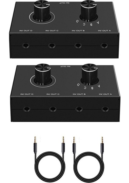 2pcs Hıfı 4 Yönlü Iki Yönlü 3,5 mm Stereo Ses Ses Sözleştirici Pc Kulaklık Hoparlörler Için Sessiz Düğmeli Hoparlörler 4 Girişler 1 Çıkış (Yurt Dışından)