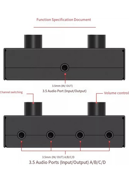 2pcs Hıfı 4 Yönlü Iki Yönlü 3,5 mm Stereo Ses Ses Sözleştirici Pc Kulaklık Hoparlörler Için Sessiz Düğmeli Hoparlörler 4 Girişler 1 Çıkış (Yurt Dışından) modelleri