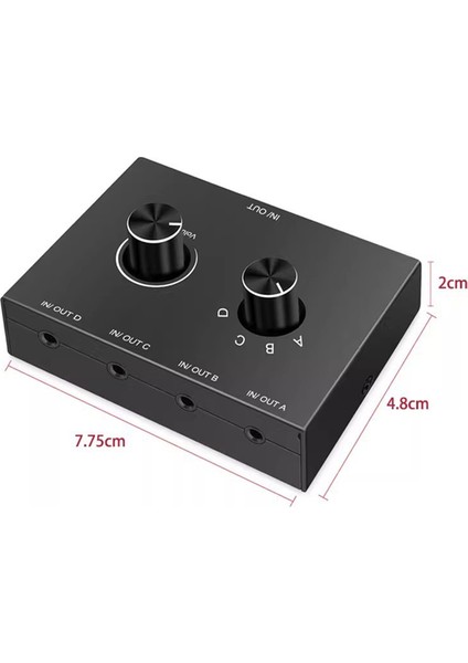 2pcs Hıfı 4 Yönlü Iki Yönlü 3,5 mm Stereo Ses Ses Sözleştirici Pc Kulaklık Hoparlörler Için Sessiz Düğmeli Hoparlörler 4 Girişler 1 Çıkış (Yurt Dışından) fırsatları