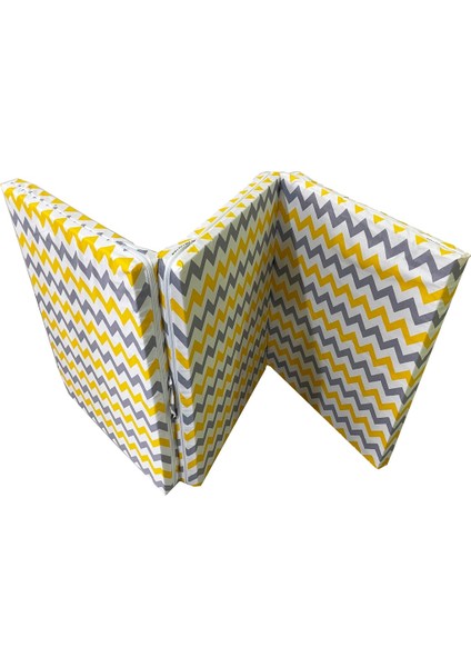 Katlanır Yer Yatağı ve Tek Kişilik Sünger Katlanır Minder Yatak 70X180 cm 6 Cm-Sarı Gri Zikzak modelleri