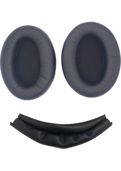 Kulak Pedleri+Sony Için Kafa Işını WH-1000XM3 Kulaklık Kulaklık Yedek Onarım Parçaları Siyah (Yurt Dışından)