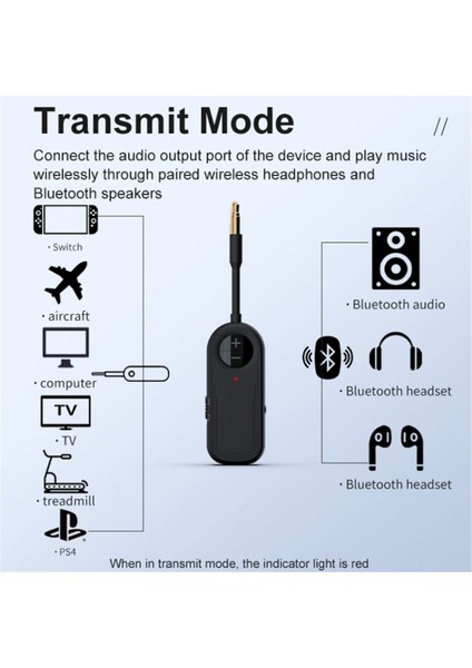 Bluetooth 5.4 Audio Verici Alıcı 2&#39;si 1 Arada Kablosuz Adaptör Tv Pc Kulakçası Araç (Yurt Dışından) fırsatları