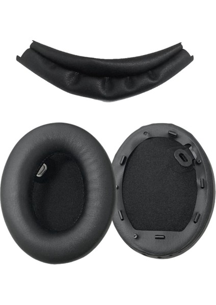 Yedek Pu Earpads &amp; Head Bandı Kapağı Sony WH-1000XM4 Konforlu Kulaklık Yastıkları Siyah (Yurt Dışından)