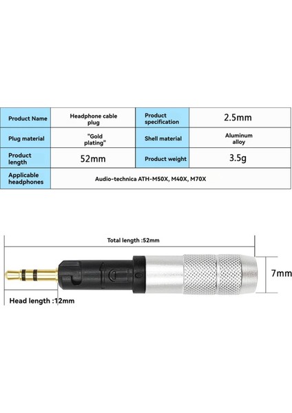 Kulaklık Onar Sesli Fiş Ath M40X M50X M70X Için Değiştirilebilir Kulaklık Ses Fişi (Yurt Dışından) fiyatları