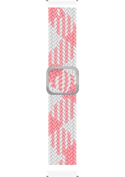 Huawei Watch Gt 6 46MM Kordon Braided Loop Band Pembe Beyaz