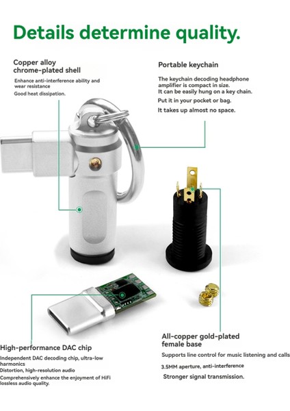 Kodolotıng Ekplifici Tip C Tükleme CS43198 Kulaklık Adaptörü Tüm Bakır Taşınabilir Amplifikatör (Yurt Dışından) fırsatları