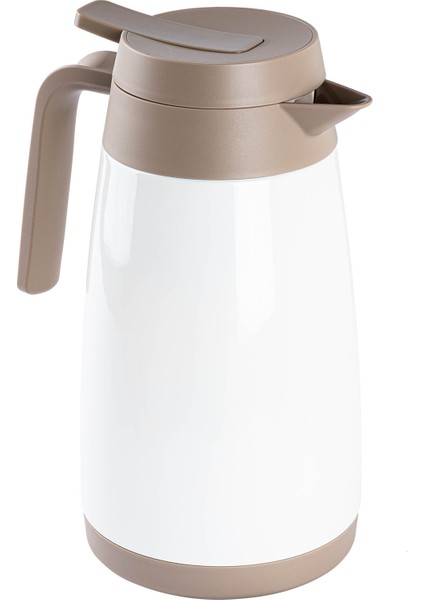 Okadı Beyaz Paslanmaz Çelik Çay Termosu 1l