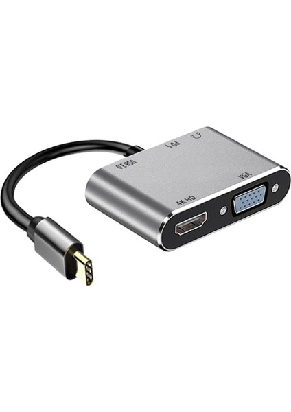 Çeşitli Cep Telefonu Tabletleri ve Bilgisayarlar Için HDMI Uyumlu+Vga+Usb+Pd+Kulaklık Bağlantı Noktaları ile 5 Arada (Yurt Dışından)