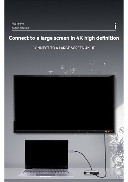 Çeşitli Cep Telefonu Tabletleri ve Bilgisayarlar Için HDMI Uyumlu+Vga+Usb+Pd+Kulaklık Bağlantı Noktaları ile 5 Arada (Yurt Dışından) indirimleri