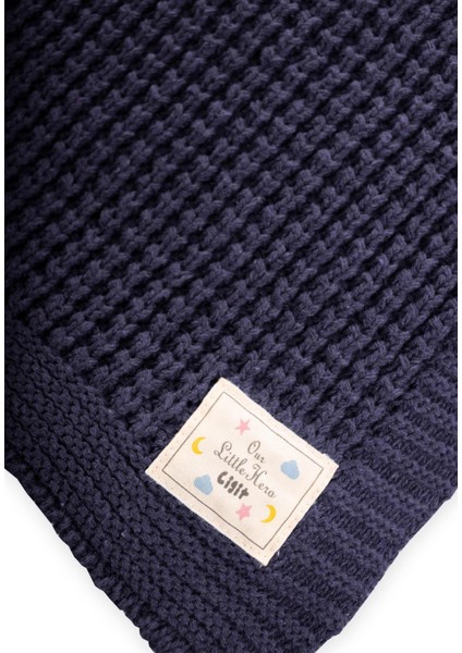 Selanik Triko Battaniye 80X100 (+/-5 cm ) Indigo Mavi