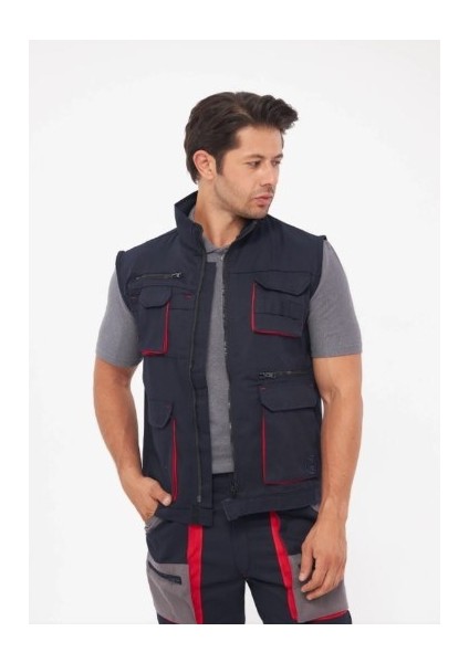 Harman Karışımı Lacivert Çok Cepli Yelek modelleri