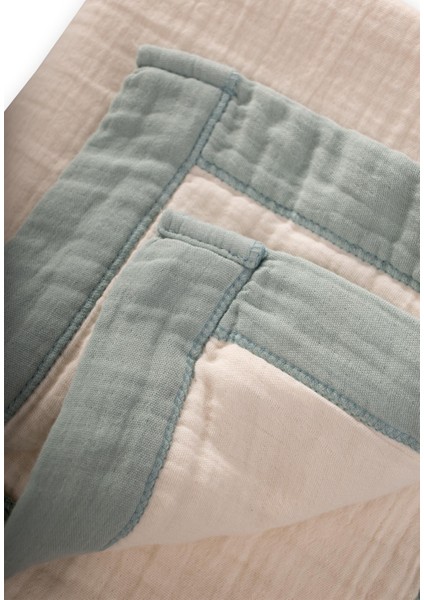 Kalın Biyeli Dört Kat Ham Battaniye 85X90 mint