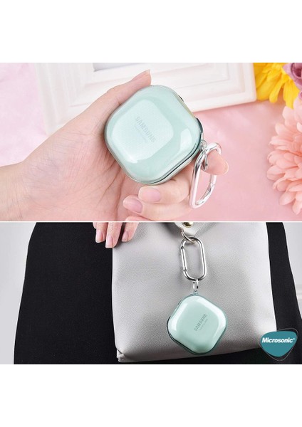 Samsung Galaxy Buds Core Kılıf Askı Aparatlı Transparan Silikon Mavi indirimleri