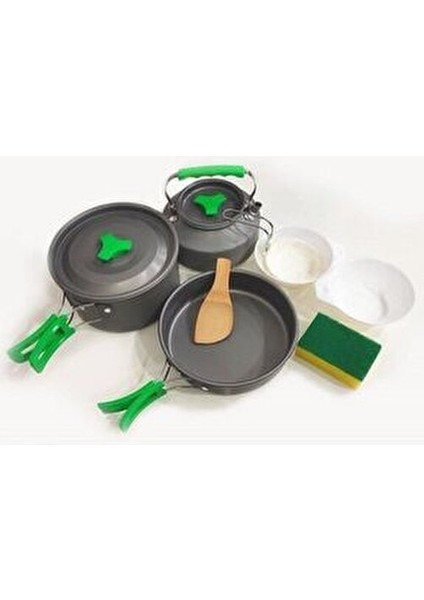 Pişirme Seti 3'lü Hafif ve Taşınabilir Kamp Tencere Seti Kolay Kullanım için fiyatları