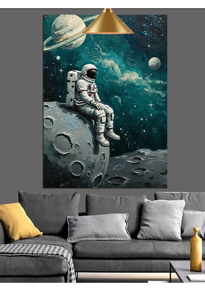 Uzaydaki Astronot Dekoratif Kanvas - Mdf Ahşap Tablo modelleri