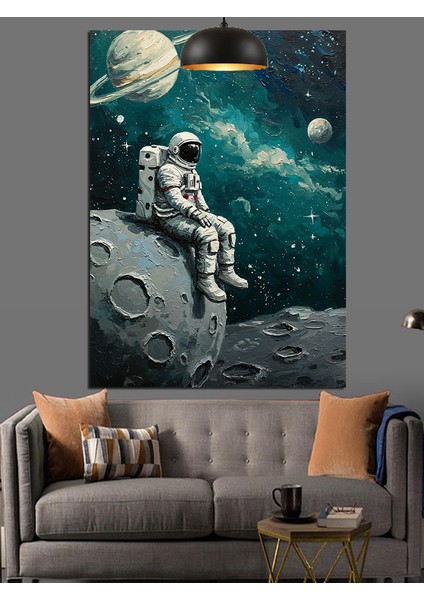 Uzaydaki Astronot Dekoratif Kanvas - Mdf Ahşap Tablo indirimleri