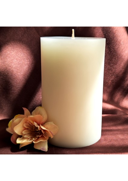 Beyaz Büyük Kütük Soya Mum 460 Gr. modelleri