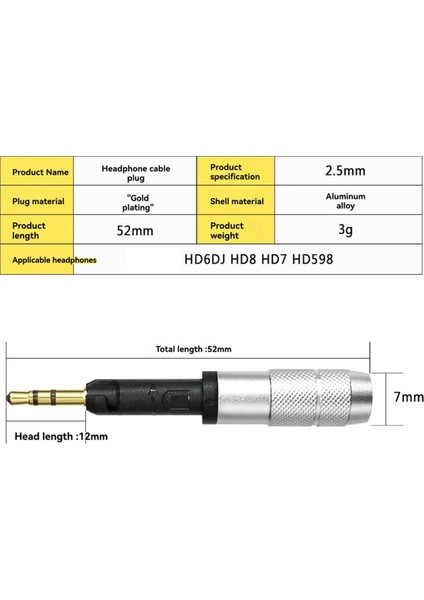 Kulaklık Onar Sesli Fiş Sennheiser Hd6 Hd7 Hd8 HD595 598 Için Değiştirilebilir Kulaklık Ses Fişi (Yurt Dışından) fırsatları