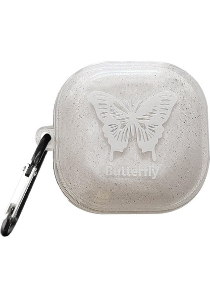 Samsung Galaxy Buds Core Kılıf Kelebek Desenli Şeffaf