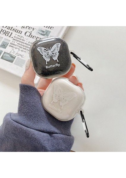 Samsung Galaxy Buds Core Kılıf Kelebek Desenli Şeffaf fiyatları