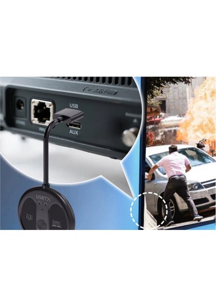 USB Bluetooth 5.4 Audio Verici 50M Bariyersiz Kablosuz Stereo Müzik Adaptörü USB Dongle Connect 2 Kulaklık (Yurt Dışından) modelleri