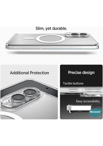 Samsung Galaxy S25 Fe Kılıf Magsafe Clear Sararmaz Şeffaf