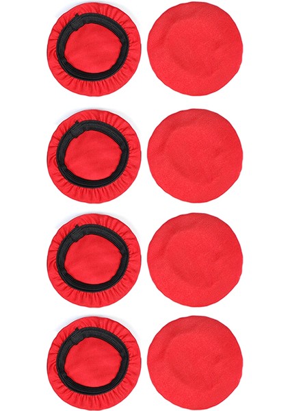 4 Çift 8cm Elastik Earpad Kapaklar Kulaklık Kapakları Gerilebilir ve Yıkanabilir Hijyenik Earcup Koruyucular Kırmızı (Yurt Dışından)