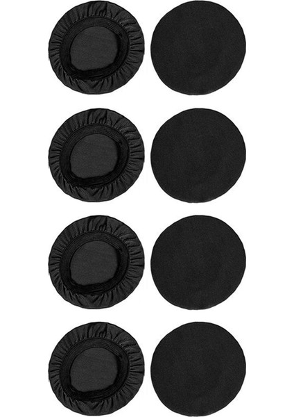 4 Çift 8cm Elastik Earpad Kapaklar Kulaklık Kapakları Gerilebilir ve Yıkanabilir Hijyenik Earcup Koruyucular Siyah (Yurt Dışından)