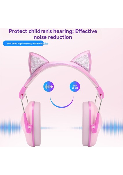 Pembe Kedi Kulakları Çocuklar Kulaklıklar Çalışma ve Uyku Gürültü Engelleme Için Çocuklar Için Ayarlanabilir Karşıtı Işitme Koruyucusu (Yurt Dışından) fırsatları