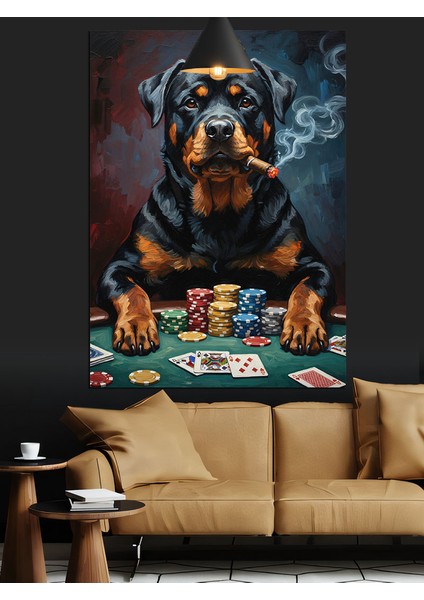 Puro Içen Kumarbaz Köpek Dekoratif Kanvas - Mdf Ahşap Tablo modelleri