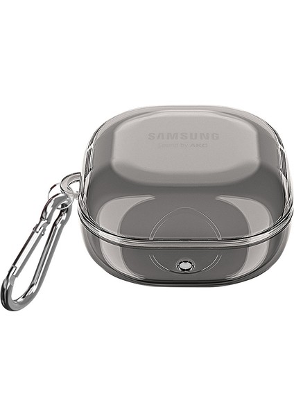Samsung Galaxy Buds Core Kılıf Askı Aparatlı Transparan Silikon Füme
