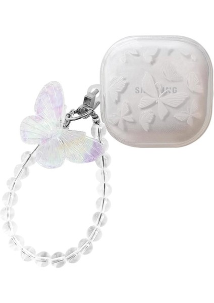 Samsung Galaxy Buds Core Kılıf Butterfly Figürlü Şeffaf