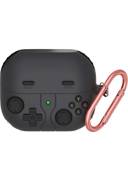 Samsung Galaxy Buds 3 Fe Kılıf Cartoon Figürlü Silikon Retro Gameboy Siyah