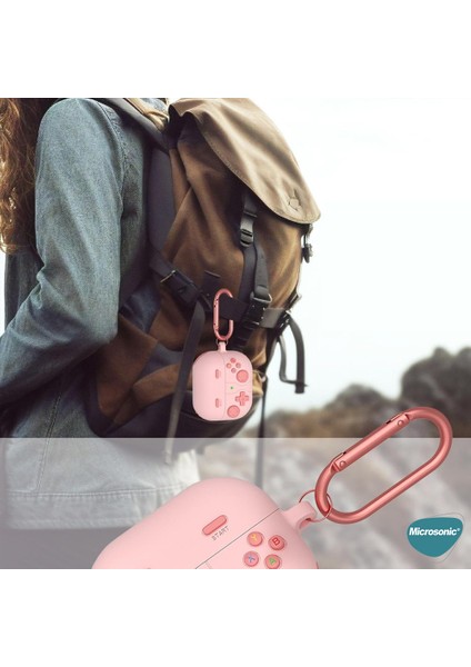 Samsung Galaxy Buds 3 Fe Kılıf Cartoon Figürlü Silikon Retro Gameboy Siyah